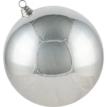 Vánoční dekorace DECOLED Plastová koule, pr. 30 cm, stříbrná, lesklá