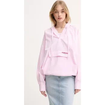 Dámská mikina Bavlněná mikina Fiorucci Gingham Logo Hoodie Shirt W02SPTLO286CO01PN02 růžová 30X, vel. 34