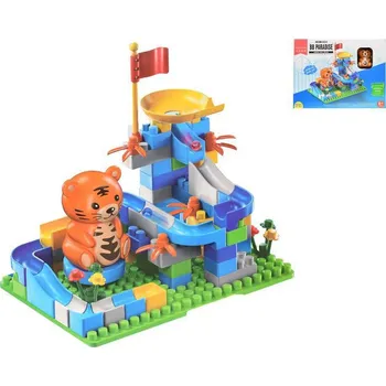 ostatní stavebnice Mikro Trading Stavebnice 87 ks s dráhou a zvířátkem