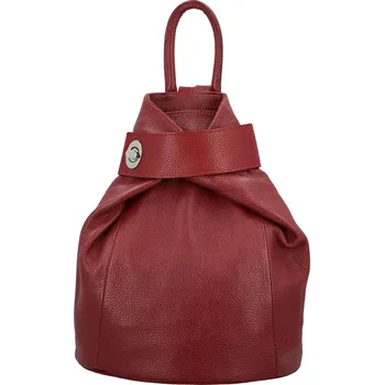 Dámský kožený batůžek vínový - Delami Vera Pelle Vazky vínová