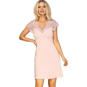 Dámské noční prádlo Luxusní košilka s krajkou Tiana světle starorůžová XXL - Dárková krabička