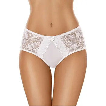 Kalhotky Bavlněné dámské kalhotky s krajkou 101 bílé XL