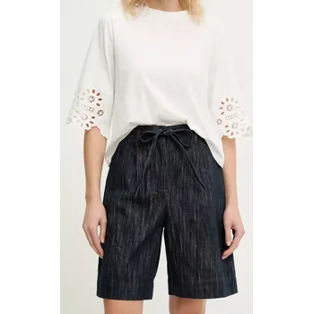 Dámské kraťasy Džínové šortky Answear.LAB dámské, tmavomodrá barva, hladké, high waist PK2851.ios 59X, vel. L