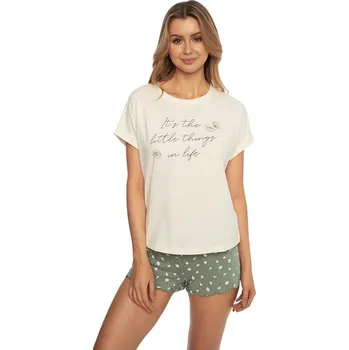 Dámské pyžamo Dámské bavlněné pyžamo Adore krémově bílé L