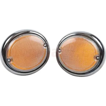 62- sada skel předních blikačů s chromovým rámečkem CLASSIC L+P