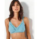 Sada 2 polovyztužených bavlněných podprsenek s ažurou, bez kostic modrá+levandulová 80B