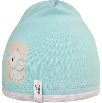 Čepice Anička - vzor 16 - mentolová - sloni 44 - 46