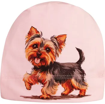 Čepice Bavlněná čepice Polo - vzor 101 - světle růžová - Jorkšírský terier 48 - 50