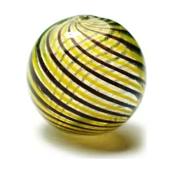 Dětské navlékací korálky Skleněný foukaný korálek 20mm žluto-černý