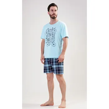 Pánské pyžamo Pánské pyžamo šortky Kolo - mentolová - XXL