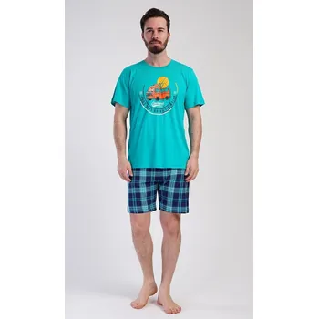 Pánské pyžamo Pánské pyžamo šortky Adventure - zelená - L