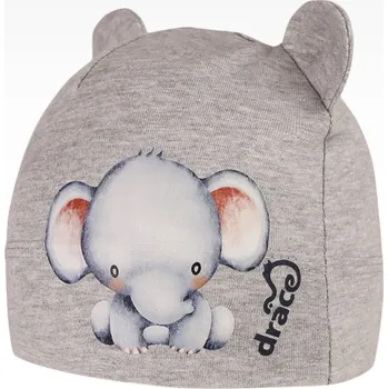 Čepice Bavlněná kojenecká čepice s oušky Berry - vzor 26 - slon 46 - 48