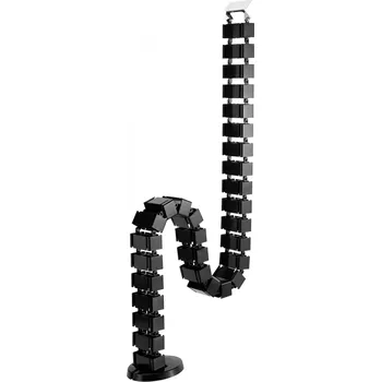 Organizér kabelů Organizér kabelů, husí krk, 130 cm, Powerton - černý