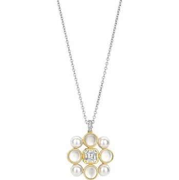 Náhrdelník Zlacený přívěsek s řetízkem TI SENTO Perlový květ 34046YP/42