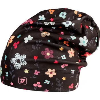 Čepice Fleecová čepice Yetti - vzor 32 - tmavě šedá - kytičky 50 - 52