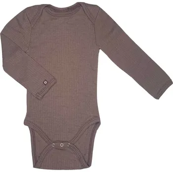 Kojenecký body Merino body dětské dlouhý rukáv hnědé rose brown Smallstuff Velikost: 62