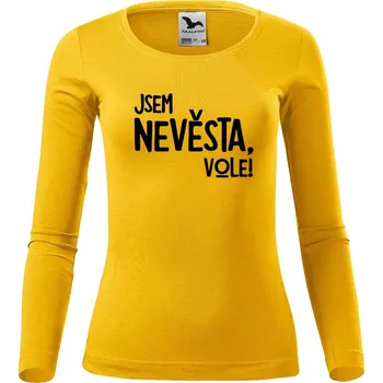 Dámské tričko DOBRÝ TRIKO Dámské bavlněné triko Jsem nevěsta, vole! Velikost: S, Barva: Žlutá