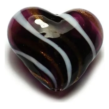 Dětské navlékací korálky Skleněný foukaný korálek 12x21x24mm fialové