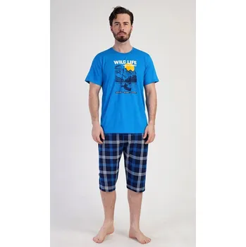 Pánské pyžamo kapri Wild life - modrá - 2XL