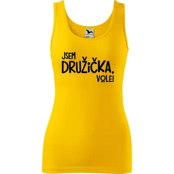 Dámské oblečení DOBRÝ TRIKO Dámské tílko s potiskem Jsem družička, vole! Velikost: S, Barva: Žlutá