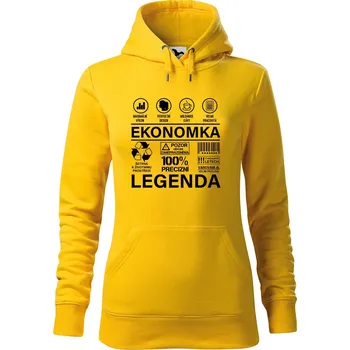 Dámská mikina DOBRÝ TRIKO Dámská mikina s potiskem Ekonomka legenda Velikost dámské mikiny: XL, Barva: Žlutá