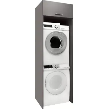 Koupelnový nábytek Skříňka nad pračku a sušičku JERGI, grafit - SLEVA 3% s kodem radost25