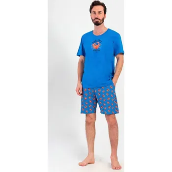 Pánské pyžamo Pánské pyžamo šortky Bad crab - modrá - XXL