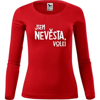 Dámské tričko DOBRÝ TRIKO Dámské bavlněné triko Jsem nevěsta, vole! Velikost: 2XL, Barva: Červená