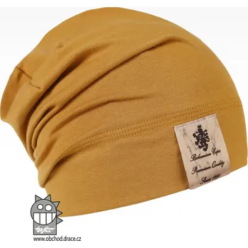 Čepice Pastels - vzor 17 - tmavá hořčicová 48 - 50