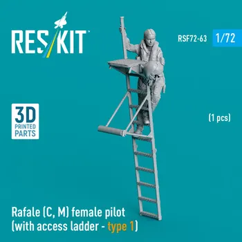 Plastikový model Reskit 1/72 Rafale (C, M) female pilot (w/ access ladder)