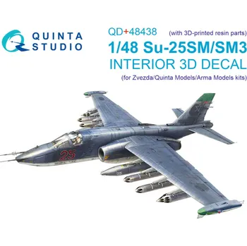 Plastikový model Quinta studio 1/48 Su-25SM/SM3 3D-Print.&col.Interior (ZVE/QNT)