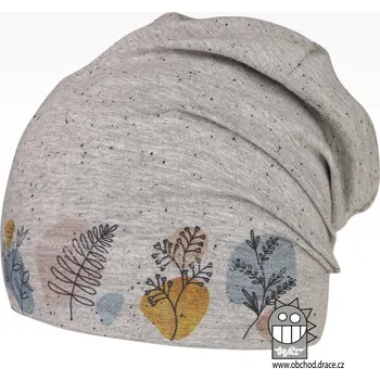 Čepice Bavlněná čepice Polo - vzor 24 - šedá melír, tráva 50 - 52