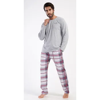 Pánské pyžamo dlouhé Marek - šedá - XXL