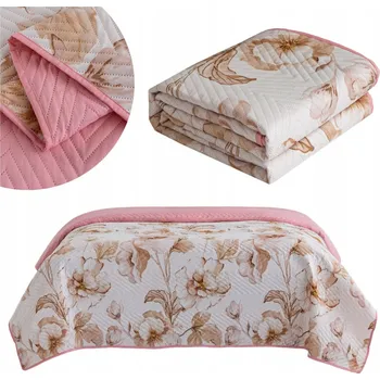 Přehoz na lůžko Přehoz na postel, pohovku, rohovou sedací soupravu 170x210 Prošívaný z mikrovlákna Meric s KVĚTINOVÝM vzorem