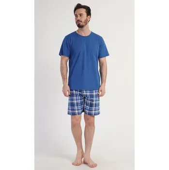 Pánské pyžamo Pánské pyžamo šortky Motocycle - modrá - L