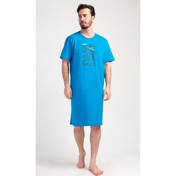 Pánská noční košile Pánská noční košile s krátkým rukávem Outdoor - modrá - L