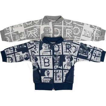 Baby Service Kabátek se stojáčkem na zip Robot Šedý Vel. 62