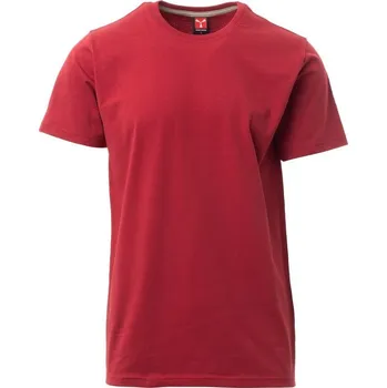 Pánské tričko Payperwear Precizně ušité pevné bavlněné triko Sunrise 190 g/m Barva: červená bordeaux, Velikost: 3XL