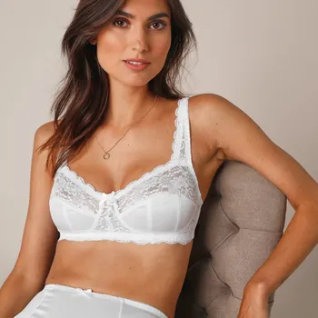 Podprsenka Sada 2 podprsenek Avila zn. Confidence Lingerie® ze saténového úpletu s krajkou, bez kostic bílá+černá 95D