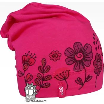 Čepice Bavlněná čepice Polo - vzor 60 - květy - malina 46 - 48