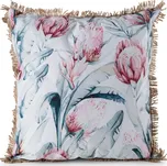 ArtFir Povlak na polštář GARDEN 32B | bílá/modrá 45 x 45 cm