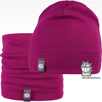 Čepice Set bavlněné čepice a nákrčníku Alan - vzor 06 - fialová 54 - 56