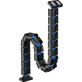 Organizace kabelů Organizér kabelů, magnetický husí krk, 128 cm, Powerton - černo-modrý