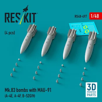Plastikový model Reskit 1/48 Mk.83 bombs w/ MAU-91 (4 pcs.)
