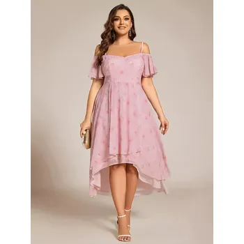 Dámské šaty Ever Pretty Dámské šaty EP02103-5 růžová 5XL
