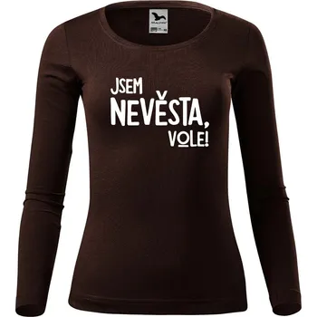 DOBRÝ TRIKO Dámské bavlněné triko Jsem nevěsta, vole! Velikost: L, Barva: Khaki