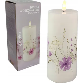 Svíčka LED VOSKOVÁ SVÍČKA KVĚTINY, SVÍČKA NA BATERIE, DEKORACE S EFEKTEM PLAMENE