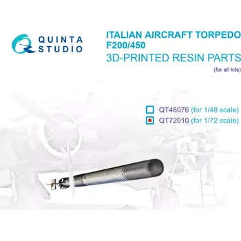 Plastikový model Quinta studio 1/72 Italian WWII aircraft torpedo F200-450