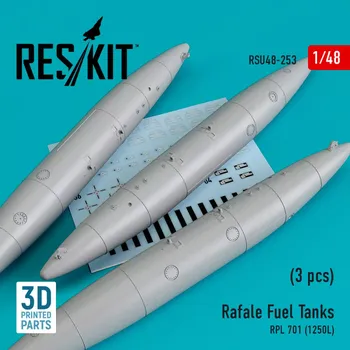 Plastikový model Reskit 1/48 Rafale Fuel Tanks RPL 701 (1250L) (3 pcs.)