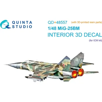 Plastikový model Quinta studio 1/48 MiG-25BM 3D-Print.&col.Interior (ICM)